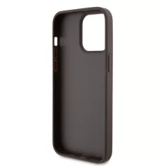   Guess Apple iPhone 15 Pro Max (6.7) 4G Strass Triangle Metal Logo hátlapvédő tok barna (GUHCP15XP4TDPW)