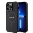 Guess Apple iPhone 15 Pro (6.1) PU Saffiano MagSafe hátlapvédő tok fekete (GUHMP15LPSAHMCK)
