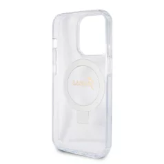   Guess Apple iPhone 15 Pro (6.1) IML Ring Stand Glitter MagSafe hátlapvédő tok átlátszó (GUHMP15LHRSGSD)