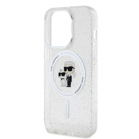 Karl Lagerfeld IML Glitter MagSafe Apple iPhone 15 (6.1) hátlapvédő tok átlátszó (KLHMP15SHGKCNOT)