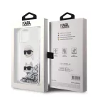 Karl Lagerfeld Liquid Glitter Karl and Choupette Apple iPhone 15 (6.1) hátlapvédő tok ezüst (KLHCP15SLDHKCNS)