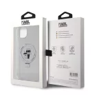 Karl Lagerfeld Ringstand Karl and Choupette MagSafe Apple iPhone 15 Plus (6.7) hátlapvédő tok fehér (KLHMP15MHMRSKCH)