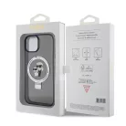 Karl Lagerfeld Ringstand Karl and Choupette MagSafe Apple iPhone 15 (6.1) hátlapvédő tok fekete (KLHMP15SHMRSKCK)