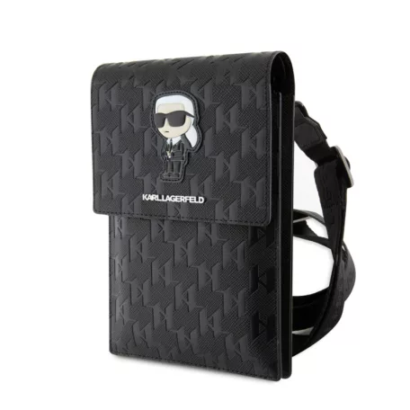 Karl Lagerfeld Saffiano Ikonik NFT Monogram válltáska fekete (KLWBSAKHPKK)