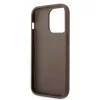 Guess Apple iPhone 15 Pro (6.1) PU 4G Metal Logo hátlapvédő tok barna (GUHCP15L4GMGBR)
