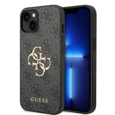   Guess Apple iPhone 15 Plus (6.7) PU 4G Metal Logo hátlapvédő tok fekete (GUHCP15M4GMGGR)