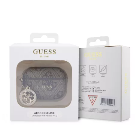 Guess 4G Script Charm Apple Airpods Pro 2 PC/PU tok barna (GUAP2P4E4CDW)