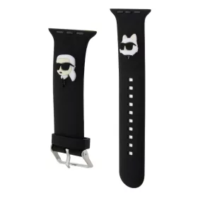   Karl Lagerfeld Karl and Choupette Head Apple Watch 42/44/45/49 mm óraszíj fekete (KLAWLSLKCNK)