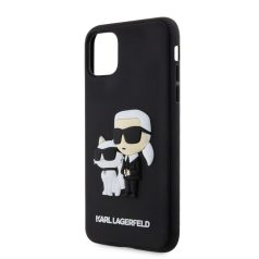   Karl Lagerfeld 3D Rubber Karl and Choupette Apple iPhone 11 (6.1) 2019 hátlapvédő tok fekete (KLHCP14SSNCHBCK)