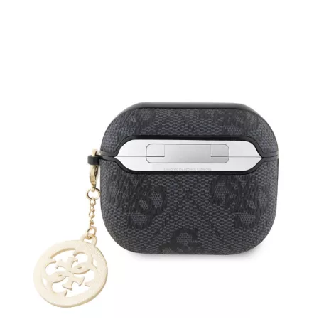 Guess 4G Script Charm Apple Airpods 3 PC/PU tok fekete (GUA3P4E4CDK)