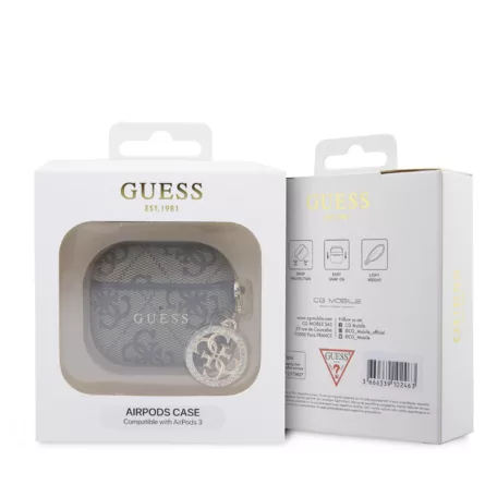 Guess 4G Script Charm Apple Airpods 3 PC/PU tok barna (GUA3P4E4CDW)