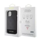 Guess Apple iPhone 15 (6.1) PU 4G Stripe MagSafe hátlapvédő tok fekete (GUHMP15SG4GLGR)