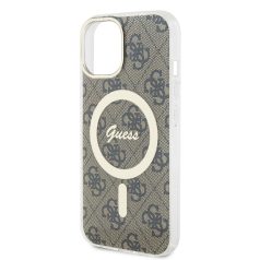   Guess Apple iPhone 15 (6.1) IML 4G MagSafe hátlapvédő tok barna (GUHMP15SH4STW)