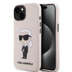   Karl Lagerfeld Liquid Silicone Ikonik NFT Apple iPhone 15 (6.1) hátlapvédő tok pink (KLHCP15SSNIKBCP)