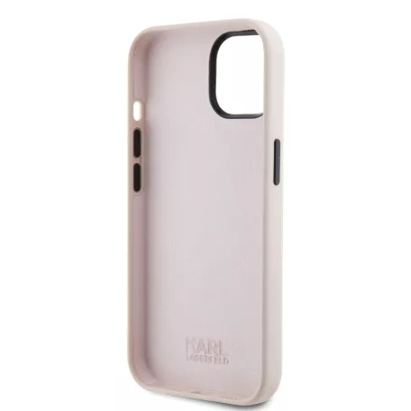 Karl Lagerfeld Liquid Silicone Ikonik NFT Apple iPhone 15 Pro (6.1) hátlapvédő tok pink (KLHCP15LSNIKBCP)