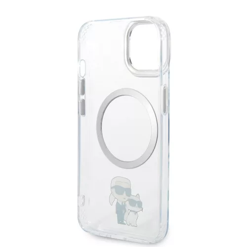 Karl Lagerfeld IML Karl and Choupette MagSafe Apple iPhone 15 Plus (6.7) hátlapvédő tok átlátszó (KLHMP15MHNKCIT)