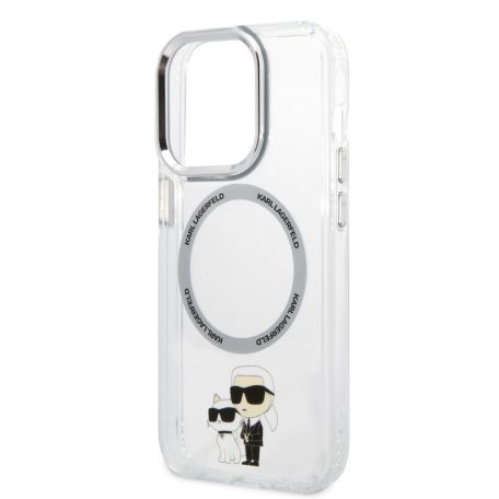 Karl Lagerfeld IML Karl and Choupette NFT MagSafe Apple iPhone 15 Pro (6.1) hátlapvédő tok átlátszó (KLHMP15LHNKCIT)