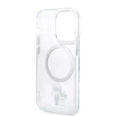 Karl Lagerfeld IML Karl and Choupette NFT MagSafe Apple iPhone 15 Pro (6.1) hátlapvédő tok átlátszó (KLHMP15LHNKCIT)