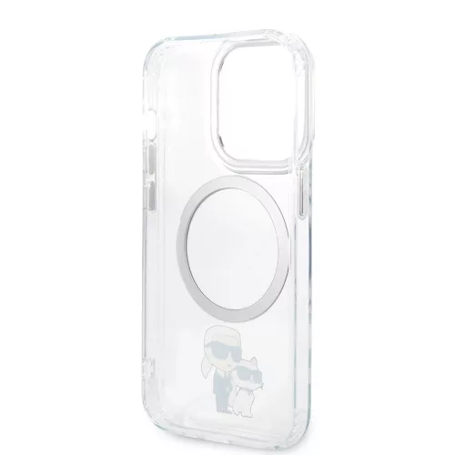 Karl Lagerfeld IML Karl and Choupette NFT MagSafe Apple iPhone 15 Pro (6.1) hátlapvédő tok átlátszó (KLHMP15LHNKCIT)