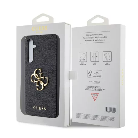 Guess PU 4G Metal Logo Samsung S711 Galaxy S23 FE hátlapvédő tok szürke (GUHCS23FE4GMGGR)