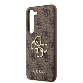   Guess PU 4G Metal Logo Samsung S921 Galaxy S24 (2024) hátlapvédő tok barna (GUHCS23S4GMGBR)