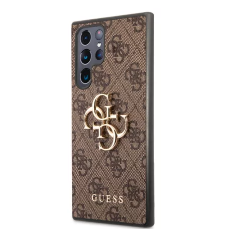 Guess Samsung S928 Galaxy S24 Ultra (2024) PU 4G Metal Logo hátlapvédő tok barna (GUHCS24L4GMGBR)