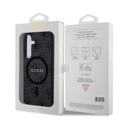 Guess PU Leather MagSafe Samsung S926 Galaxy S24 Plus (2024) hátlapvédő tok fekete (GUHMS24MG4GFRK)