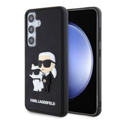   Karl Lagerfeld 3D Rubber Karl and Choupette Samsung S921 Galaxy S24 (2024) hátlapvédő tok fekete (KLHCS24S3DRKCNK)