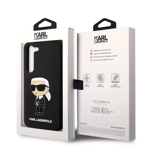Karl Lagerfeld Liquid Silicone Ikonik NFT Samsung S921 Galaxy S24 (2024) hátlapvédő tok fekete (KLHCS24SSNIKBCK)