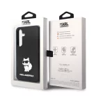 Karl Lagerfeld Liquid Silicone Choupette NFT Samsung S921 Galaxy S24 (2024) hátlapvédő tok fekete (KLHCS24SSNCHBCK)