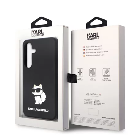 Karl Lagerfeld Liquid Silicone Choupette NFT Samsung S928 Galaxy S24 Ultra (2024) hátlapvédő tok fekete (KLHCS24LSNCHBCK)