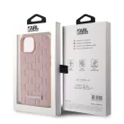 Karl Lagerfeld PU Leather Monogram Magsafe Apple iPhone 15 Pro Max (6.7) hátlapvédő tok pink (KLHMP15LPKHPORPP)