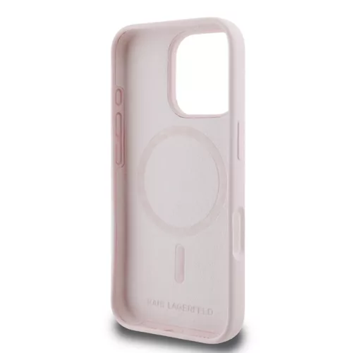 Karl Lagerfeld Liquid Silicone Karl and Choupette Apple iPhone 14 Pro (6.1) MagSafe hátlapvédő tok pink (KLHMP14LSCMKCRHP)