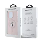 Karl Lagerfeld Liquid Silicone Karl and Choupette Apple iPhone 15 (6.1) MagSafe hátlapvédő tok pink (KLHMP15SSCMKCRHP)
