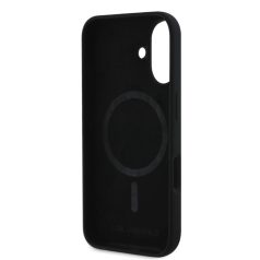   Karl Lagerfeld Liquid Silicone K&CH Heads Apple iPhone 15 (6.1) MagSafe hátlapvédő tok fekete (KLHMP15SSKCHPPLK)