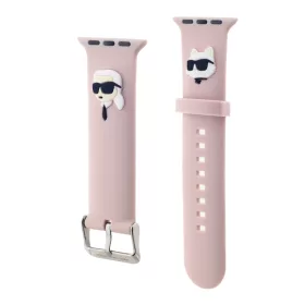   Karl Lagerfeld Karl and Choupette Head Apple Watch 38/40/41 mm óraszíj pink (KLAWMSLKCNP)