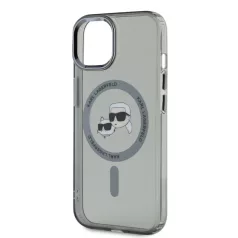   Karl Lagerfeld IML K&CH Heads Metal Frame MagSafe Apple iPhone 15 (6.1) hátlapvédő tok fekete (KLHMP15SHLSKCK)