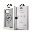 Karl Lagerfeld IML K&CH Heads Metal Frame MagSafe Apple iPhone 15 (6.1) hátlapvédő tok fekete (KLHMP15SHLSKCK)