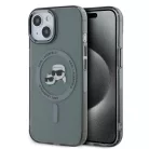 Karl Lagerfeld IML K&CH Heads Metal Frame MagSafe Apple iPhone 15 Pro Max (6.7) hátlapvédő tok fekete (KLHMP15XHLSKCK)
