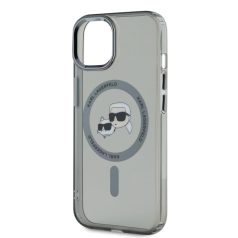   Karl Lagerfeld IML K&CH Heads Metal Frame MagSafe Apple iPhone 15 Pro Max (6.7) hátlapvédő tok fekete (KLHMP15XHLSKCK)