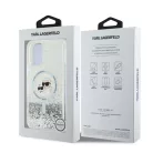 Karl Lagerfeld Liquid Glitter Karl and Choupette Heads MagSafe Apple iPhone 11 hátlapvédő tok ezüst (KLHMN61LGKCSGH)