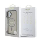 Guess Apple iPhone 16 Pro Max (6.9) IML Glitter Ring hátlapvédő MagSafe tok fekete (GUHMP16SHFGEREK)