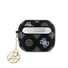   Guess 4G Peony Charm Apple Airpods 3 PC/PU tok fekete (GUA3P4RPEK)