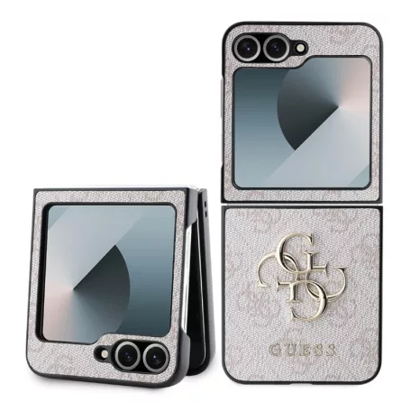 Guess PU 4G Metal Logo Samsung Galaxy Z Flip 6 / Z Flip 7 FE hátlapvédő tok pink (GUHCZF64GMGPI)
