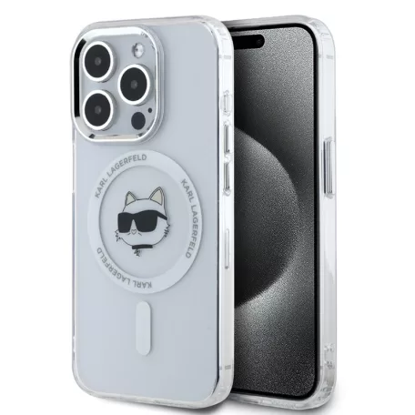 Karl Lagerfeld IML Choupette Head MagSafe Apple iPhone 16 Pro Max (6.9) hátlapvédő tok átlátszó (KLHMP16XHLSCHH)