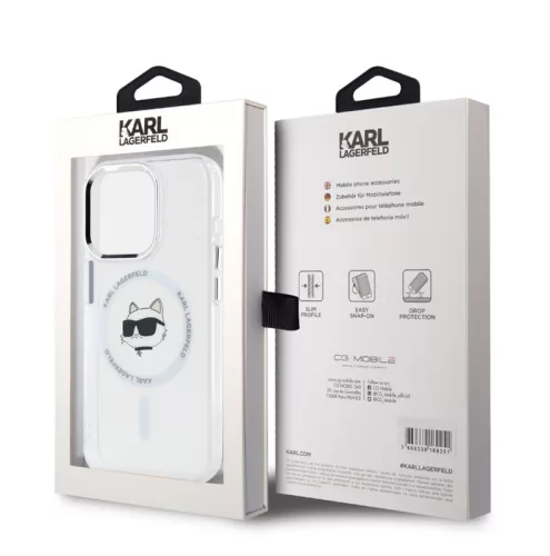 Karl Lagerfeld IML Choupette Head MagSafe Apple iPhone 16 Pro Max (6.9) hátlapvédő tok átlátszó (KLHMP16XHLSCHH)