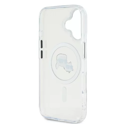 Karl Lagerfeld IML K&CH Heads Metal Frame MagSafe Apple iPhone 16 Pro (6.3) hátlapvédő tok átlátszó (KLHMP16LHLSKCH)