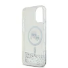 Karl Lagerfeld Liquid Glitter Karl and Choupette Heads MagSafe Apple iPhone 16 Pro (6.3) hátlapvédő tok ezüst (KLHMP16SLGKCSGH)