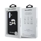 Karl Lagerfeld Liquid Silicone K&CH Heads Apple iPhone 16 (6.1) MagSafe hátlapvédő tok fekete (KLHMP16SSKCHPPLK)