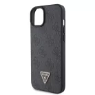Guess Apple iPhone 16 Pro Max (6.9) PU 4G Strass Triangle Metal Logo hátlapvédő tok fekete (GUHCP16XP4TDPK)